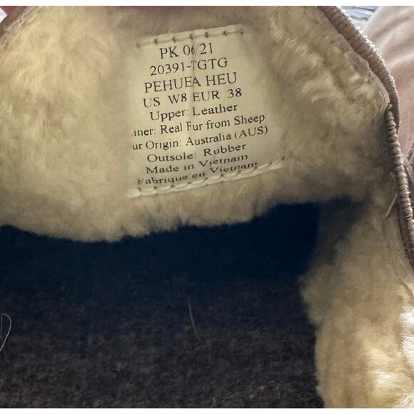 Olukai Pehuea Heu Genuine Shearling Slip On - Size 8 - Picture 2 of 7